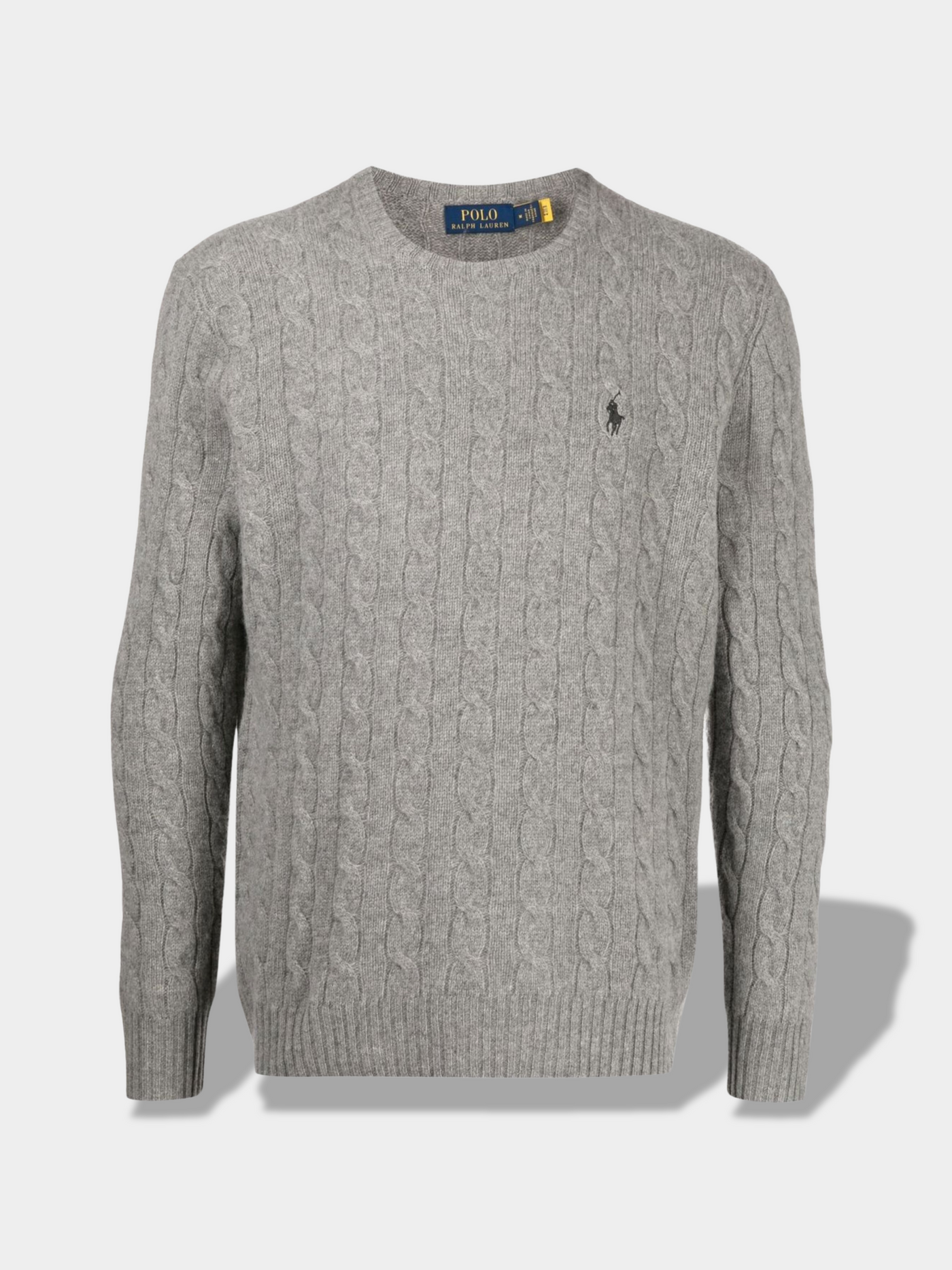 פולו ראלף לורן סריג צבע אפור POLO CABLE KNIT JUMPER