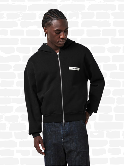 ג'קמוס סווטשירט צבע שחור JACQ GROS GRAIN ZIP
