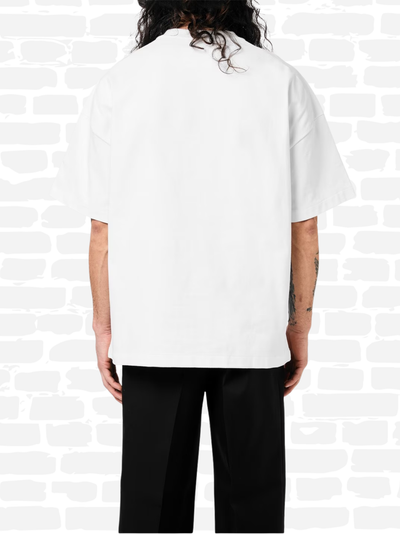 ג׳יל סנדר טי שירט צבע לבן LOGO PRINT COTTON T-SHIRT