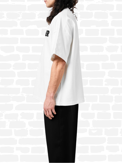 ג׳יל סנדר טי שירט צבע לבן LOGO PRINT COTTON T-SHIRT