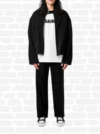 ג׳יל סנדר טי שירט צבע לבן LOGO PRINT COTTON T-SHIRT