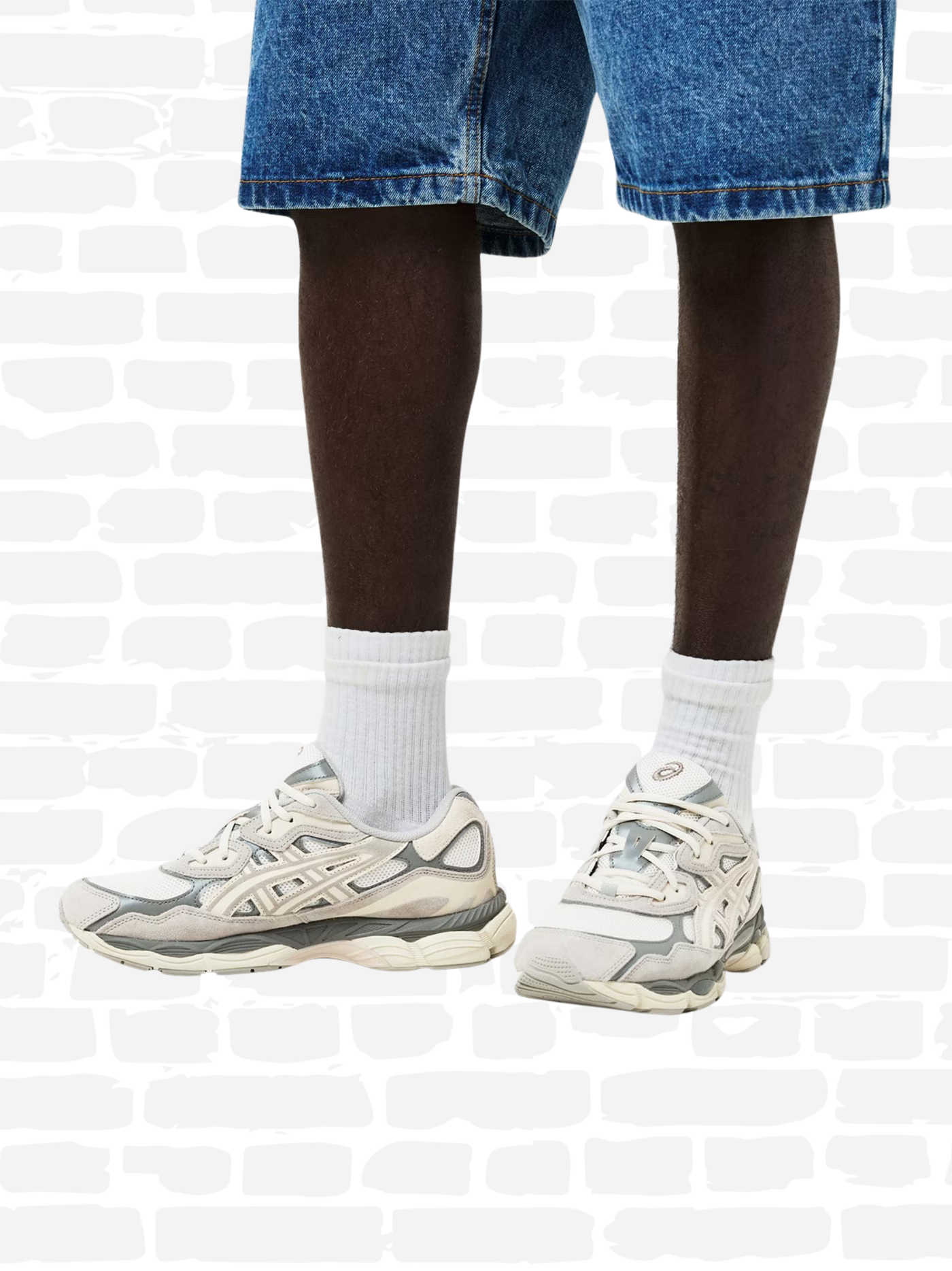 אסיקס נעליים צבע קרם GEL-NYC TRAINERS