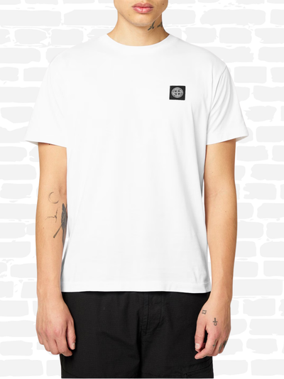 סטון איילנד טי שירט צבע לבן LOGO PATCH T-SHIRT