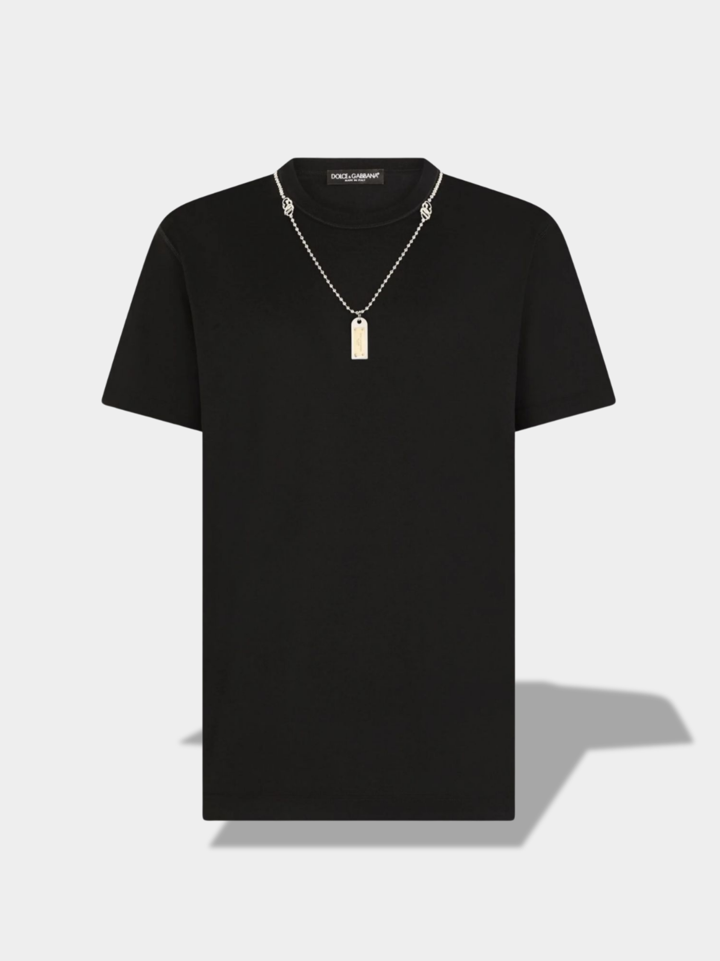 דולצ'ה גאבנה טי שירט צבע שחור LOGO DOG-TAG