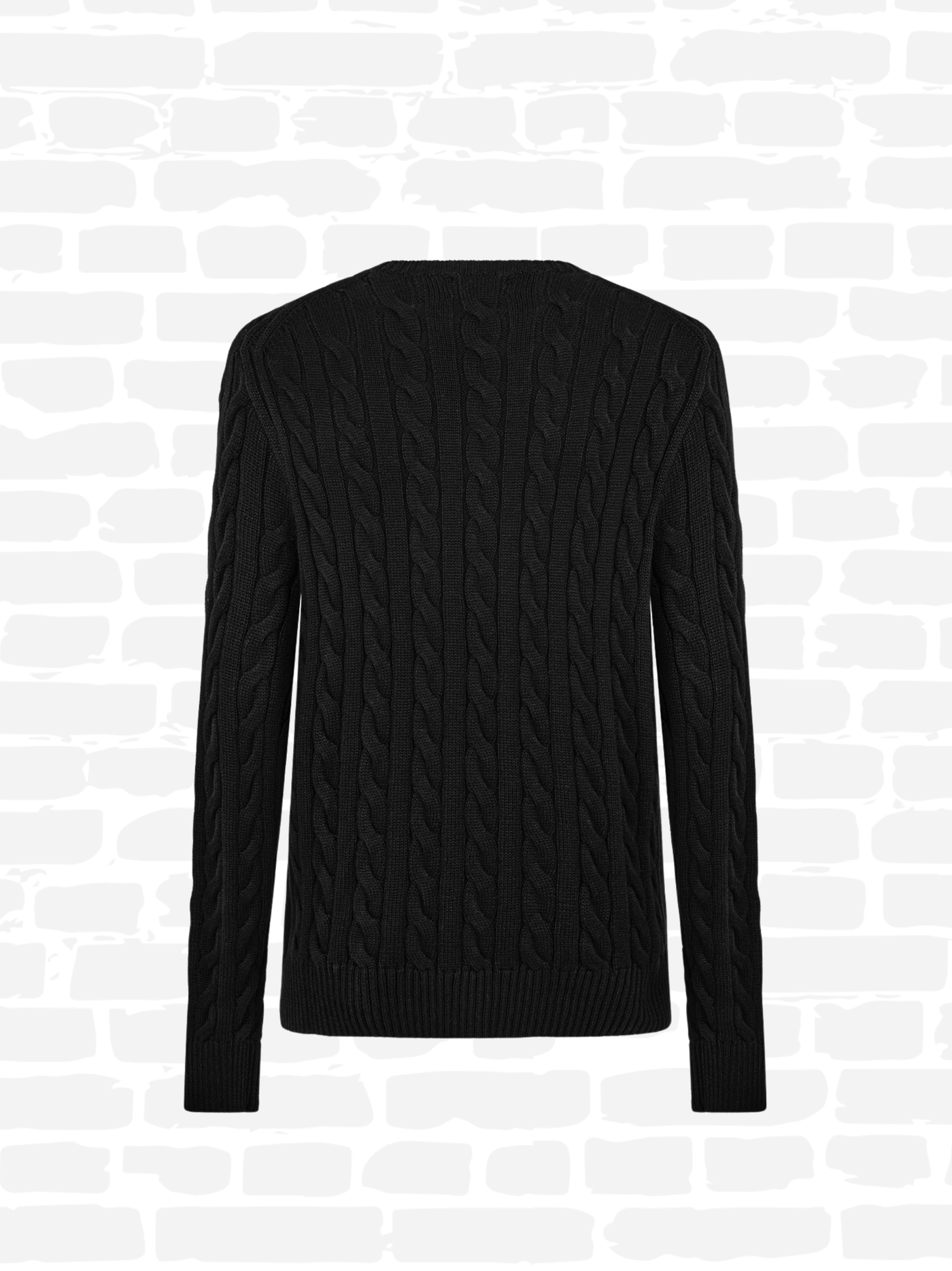 פולו ראלף לורן סריג צבע שחור POLO CABLE KNIT JUMPER