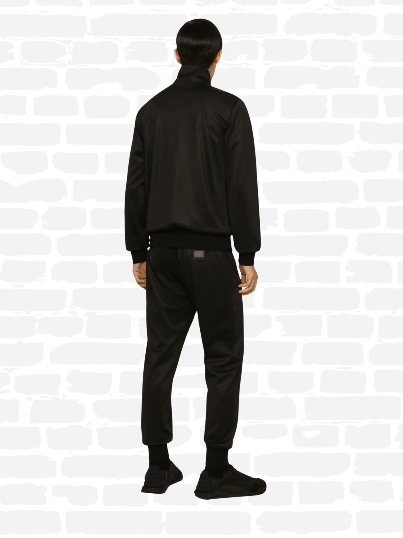 דולצ'ה גאבנה מכנסיים צבע שחור COTTON SWEATPANTS