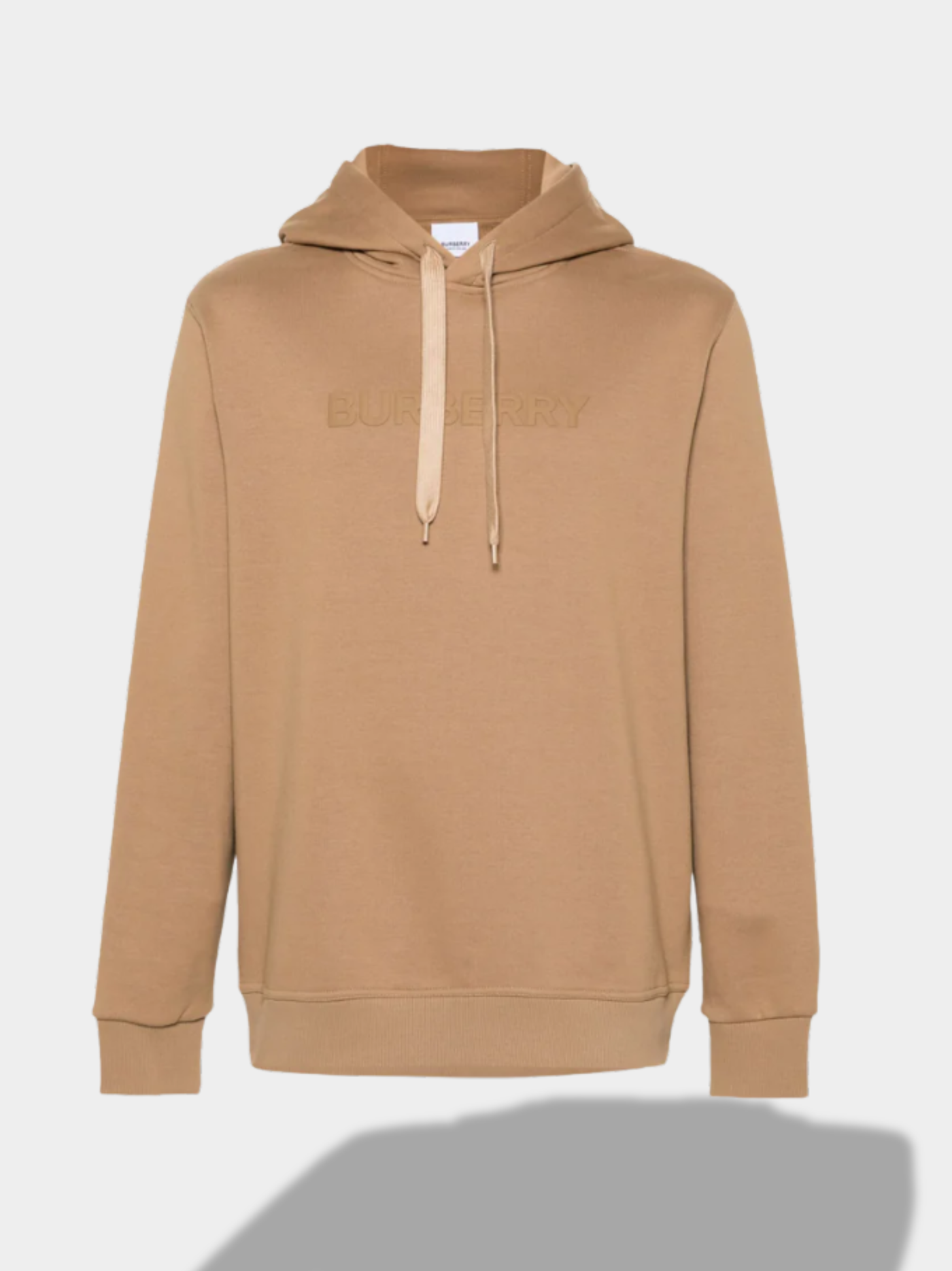 ברברי סווטשירט קפוצ'ון צבע חום LOGO-EMBOSSED
