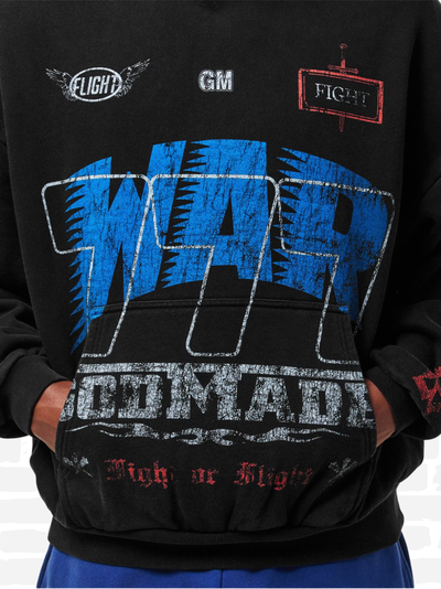 גוד מייד סווטשירט קפוצ'ון צבע שחור WAR HOODIE