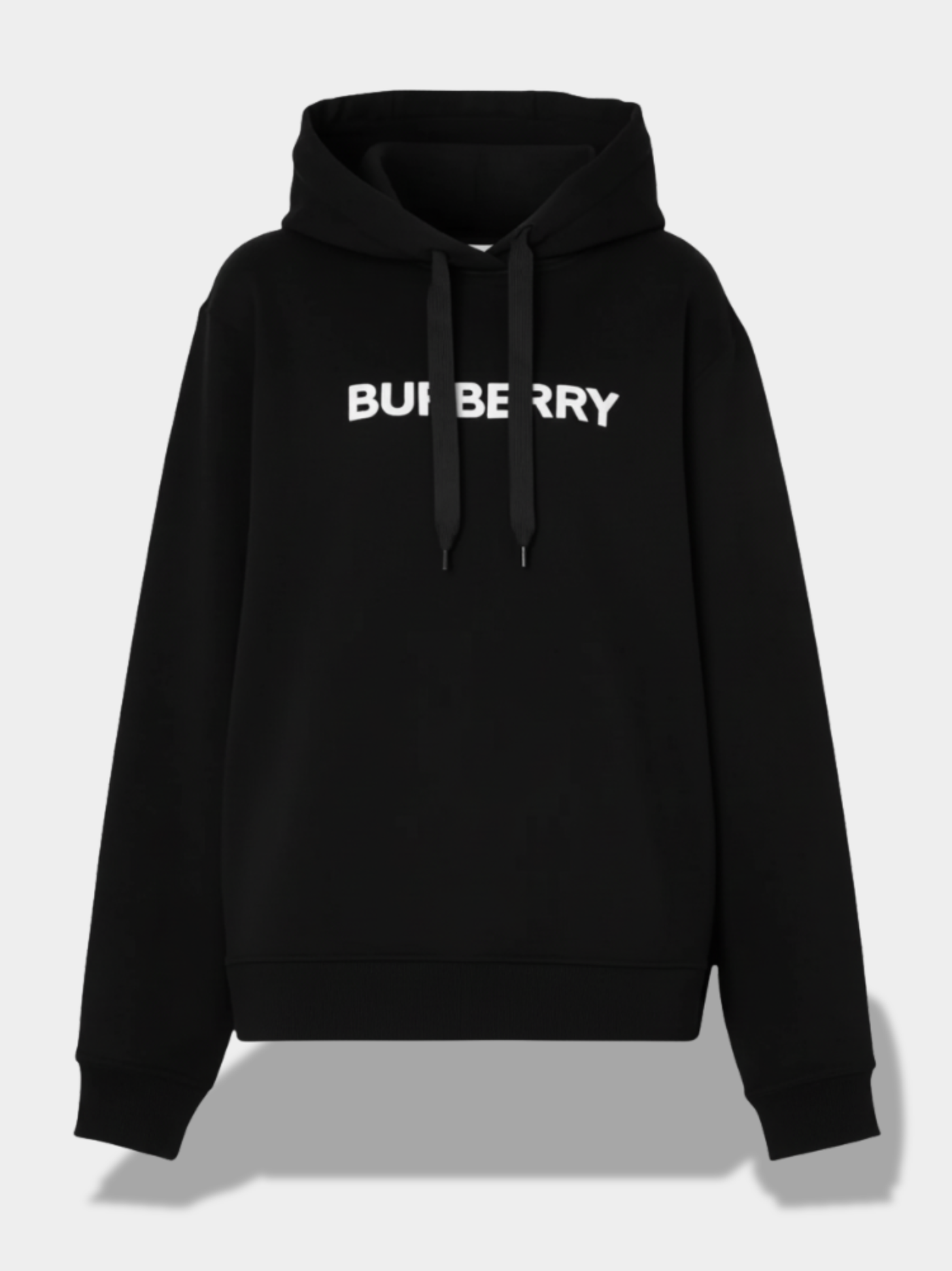 ברברי סווטשירט צבע שחור LOGO PRINT COTTON HOODIE
