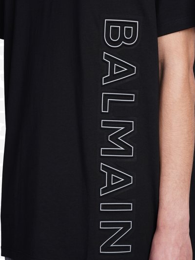 T-shirt Balmain couleur noir logo - col rond imprimé