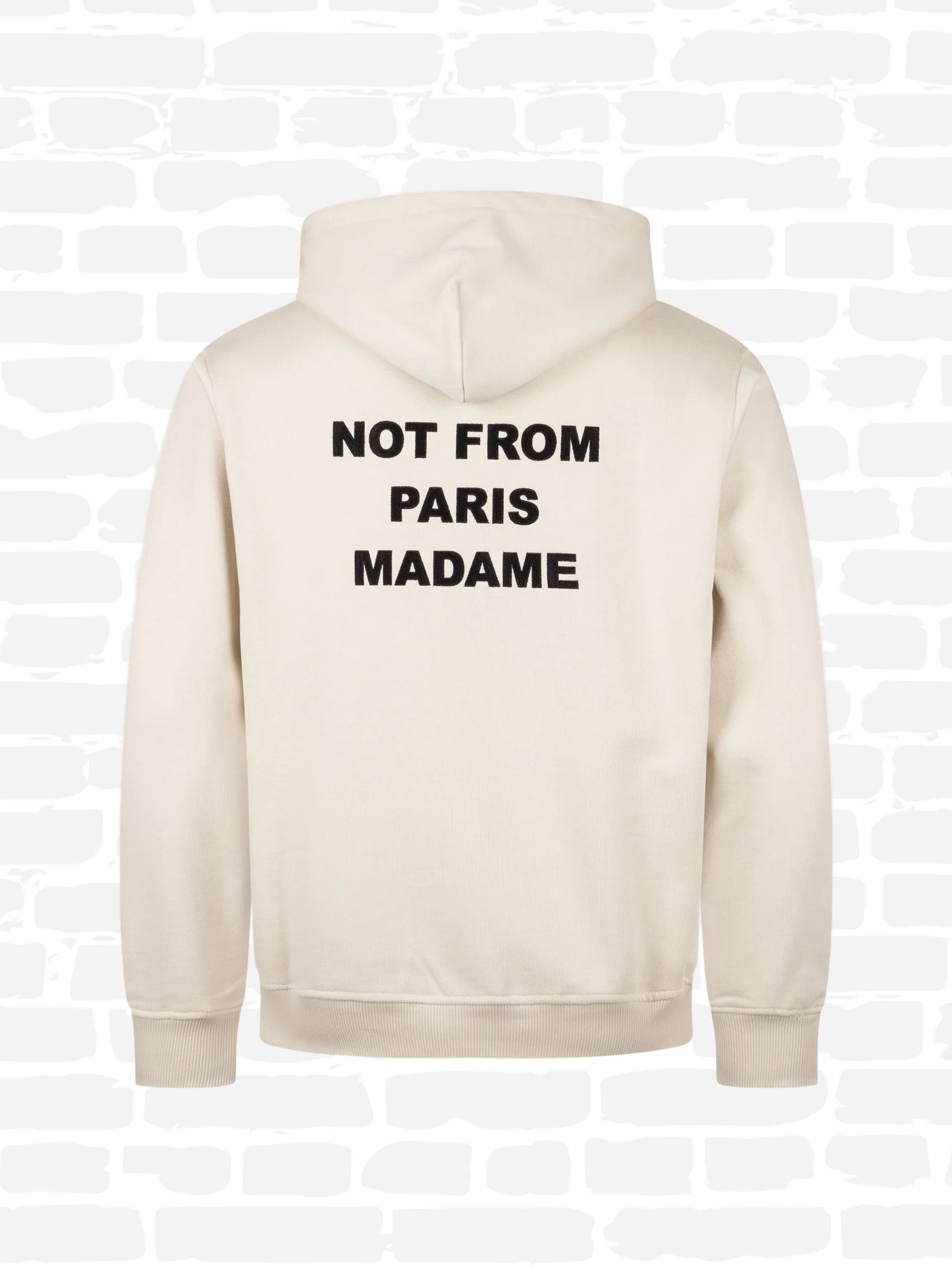 דרול דה מסייה סווטשירט קפוצ'ון צבע בז' SLOGAN HOODIE | THE BLOCK
