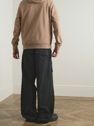 ברברי סווטשירט קפוצ'ון צבע חום LOGO-EMBOSSED