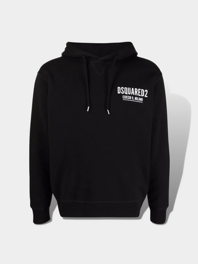 דיסקוורד סווטשירט קפוצ'ון צבע שחור logo-print cotton hoodie