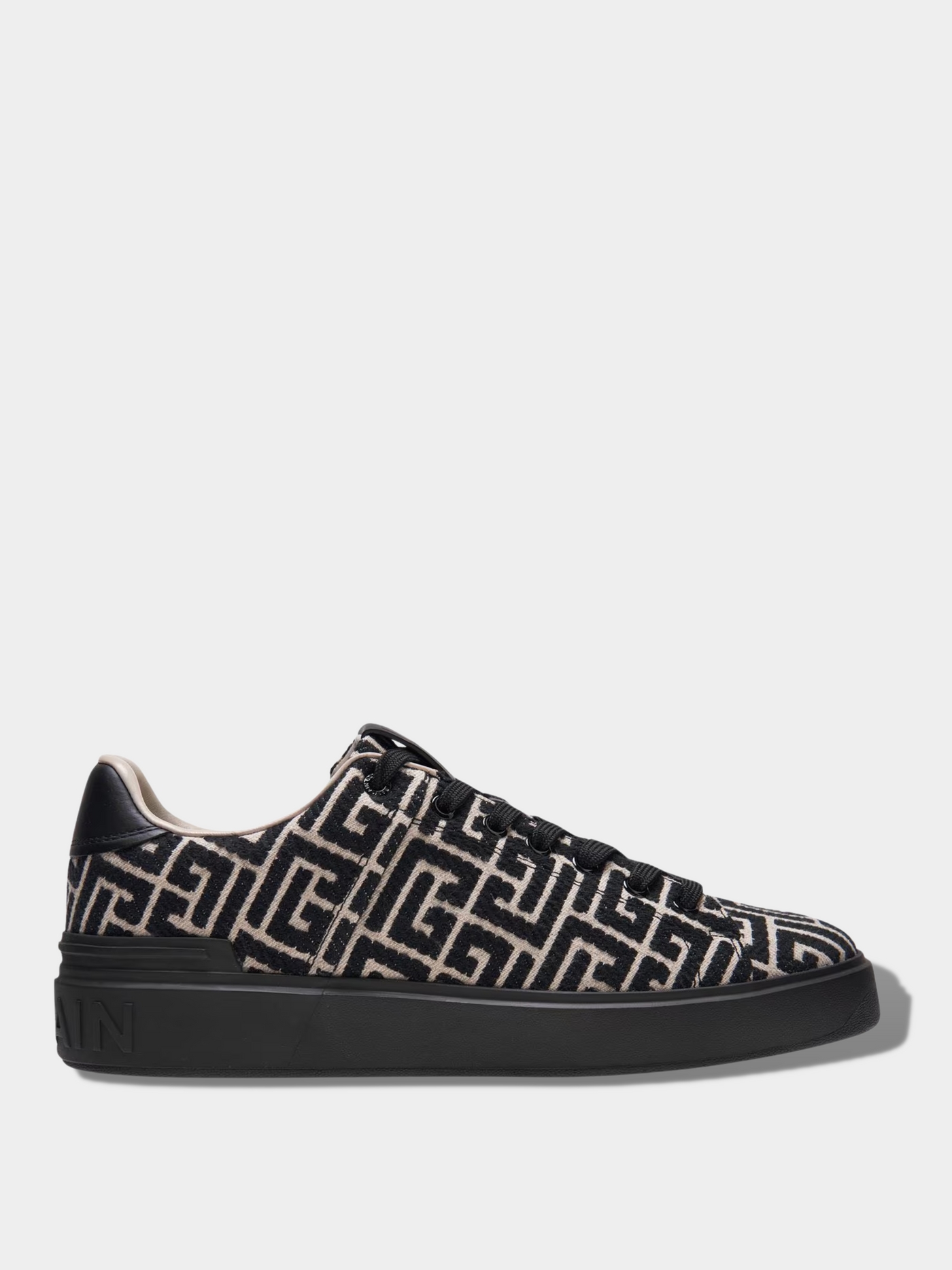 Chaussures Balmain couleur noir B-COURT MONOGRAM TRAINER