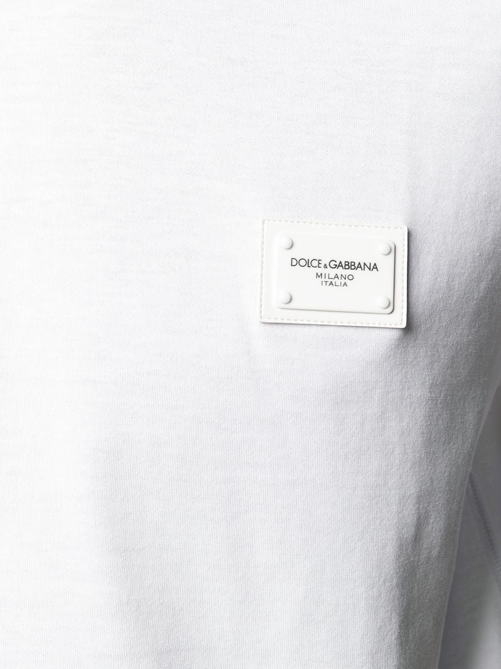 T-shirt Dolce Gabbana T-shirt à plaque logo de couleur blanche