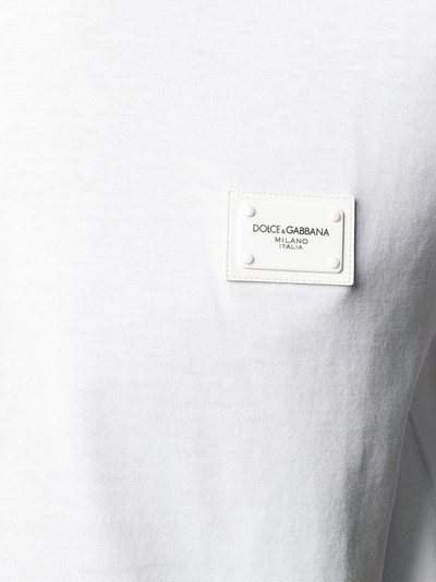 דולצ'ה גאבנה טי שירט צבע לבן logo-plaque T-shirt