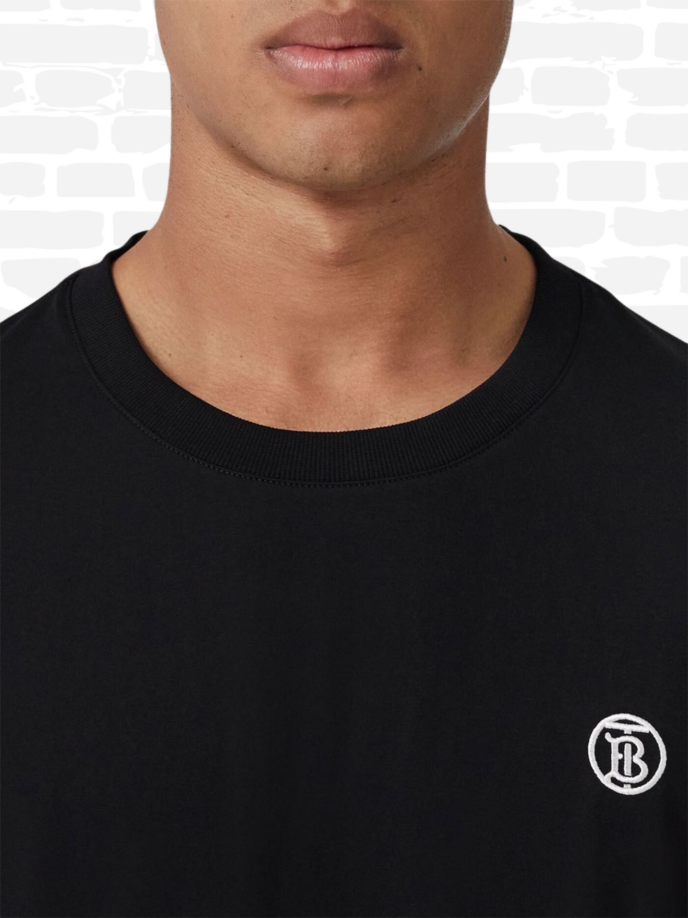 ברברי טי שירט צבע שחור logo embroidered T-shirt