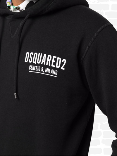 דיסקוורד סווטשירט צבע שחור logo-print cotton hoodie