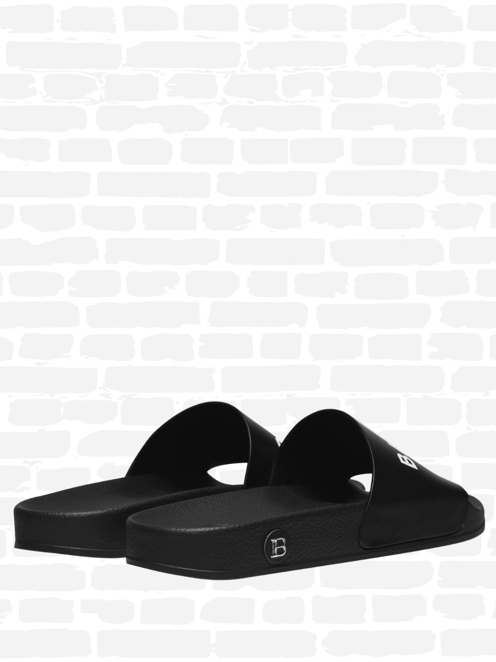 Balmain tongs couleur noir LOGO SLIDERS