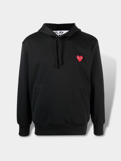 COMME DES GARCONS heart-print pullover hoodie סווטשירט צבע שחור