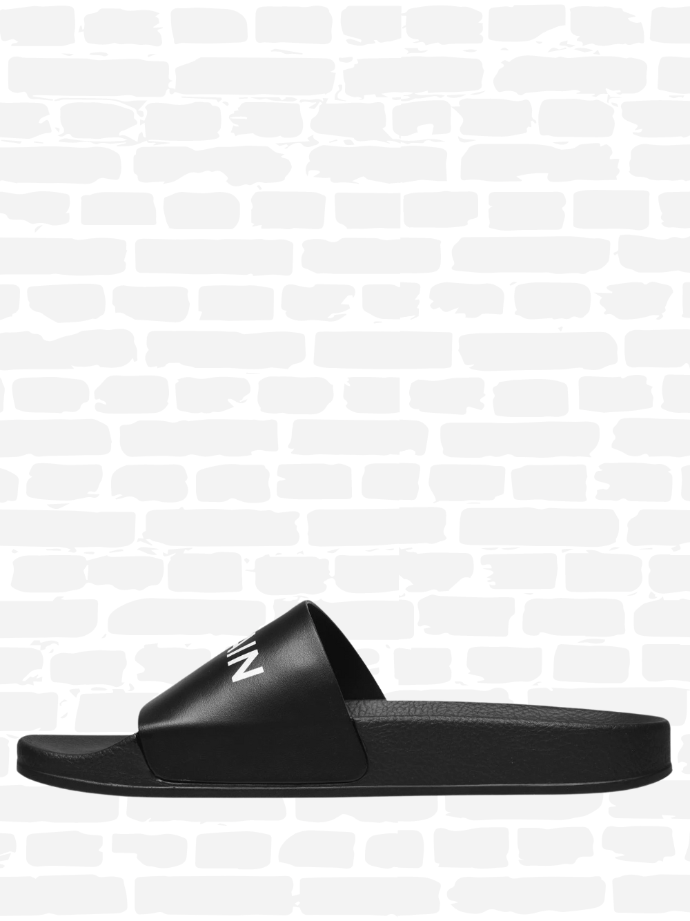 Balmain tongs couleur noir LOGO SLIDERS