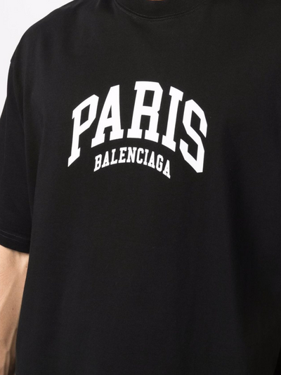 T-shirt Balenciaga couleur noir T-shirt imprimé logo Paris