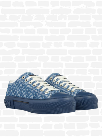 ברברי נעליים הדפס בצבע כחול JACK PUMP LOW TRAINERS