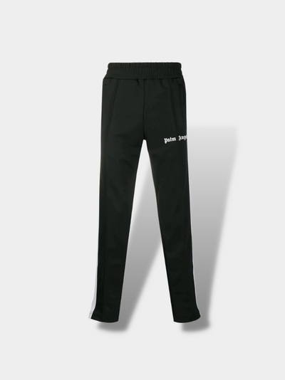 פאלם אנג'לס מכנסיים צבע שחור logo-print slim track pants