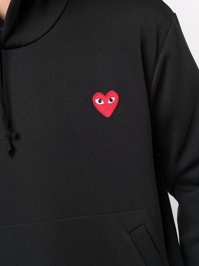COMME DES GARCONS heart-print pullover hoodie סווטשריט צבע שחור