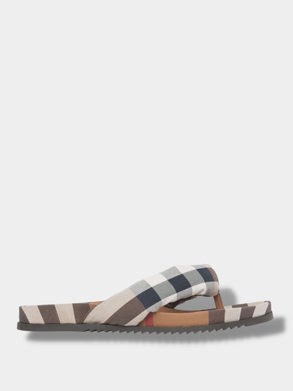 בברברי כפכפים צבע חום check-pattern cotton sandals