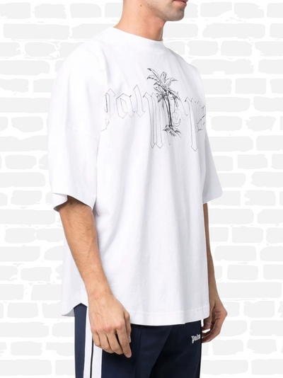 פאלם אנג'לס טי שירט צבע לבן print cotton T-shirt