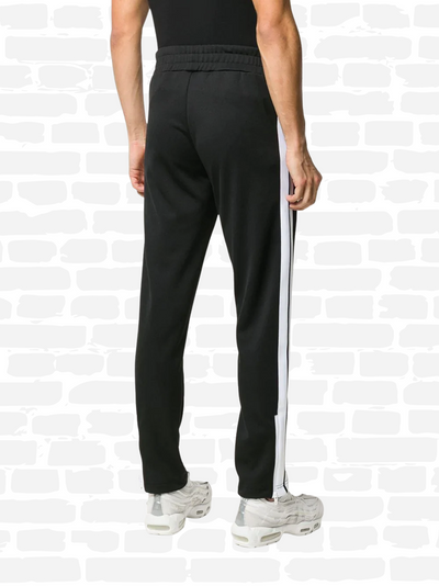פאלם אנג'לס מכנסיים צבע שחור logo-print slim track pants
