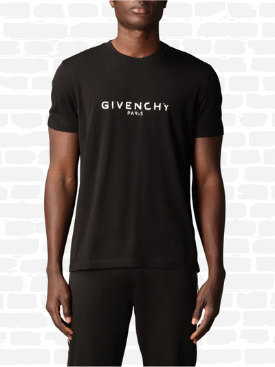 ז'יבנשי טי שירט צבע שחור logo print T shirt