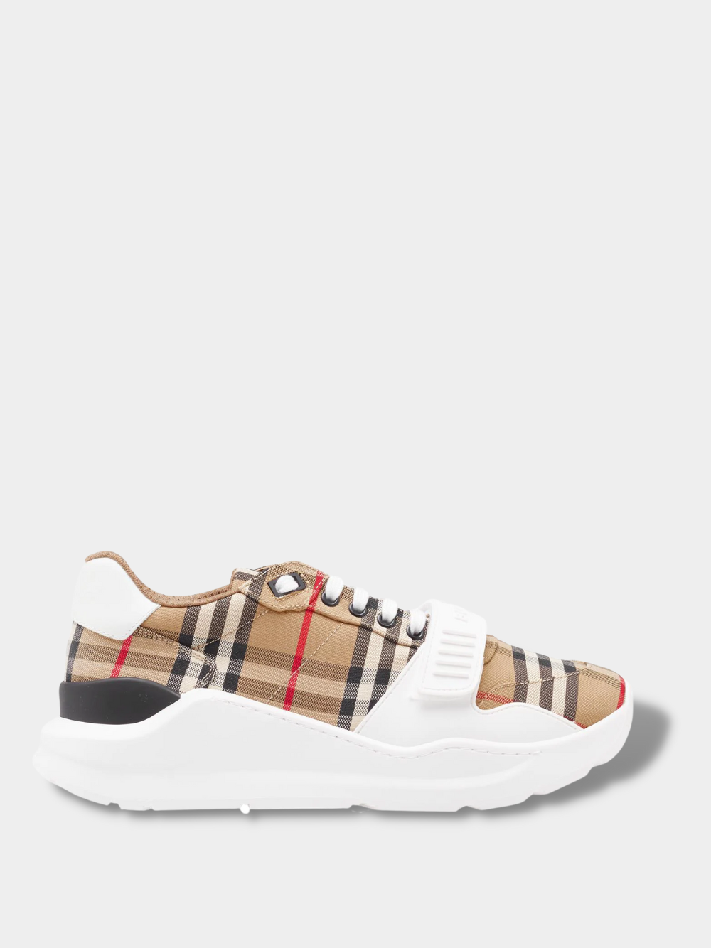 Chaussures Burberry imprimé carreaux marron et noir REGIS CHECK TRAINERS