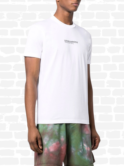 דיסקוורד טי שירט צבע לבן logo print cotton T-shirt