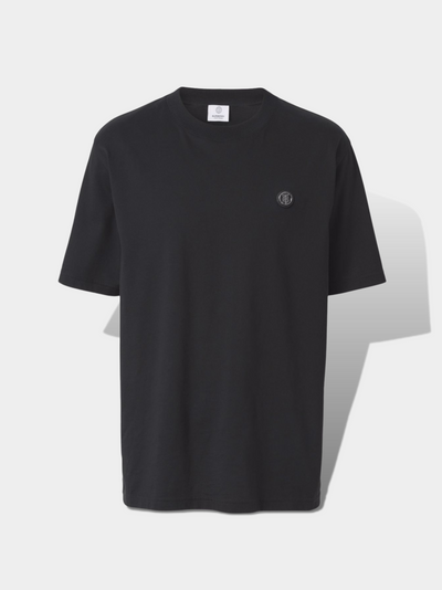 ברברי טי שירט צבע שחור graphic-print logo cotton T-shirt