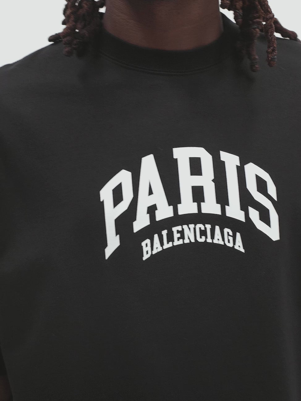 T-shirt Balenciaga couleur noir T-shirt imprimé logo Paris