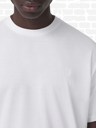 ברברי טי שירט צבע לבן graphic-print logo cotton T-shirt