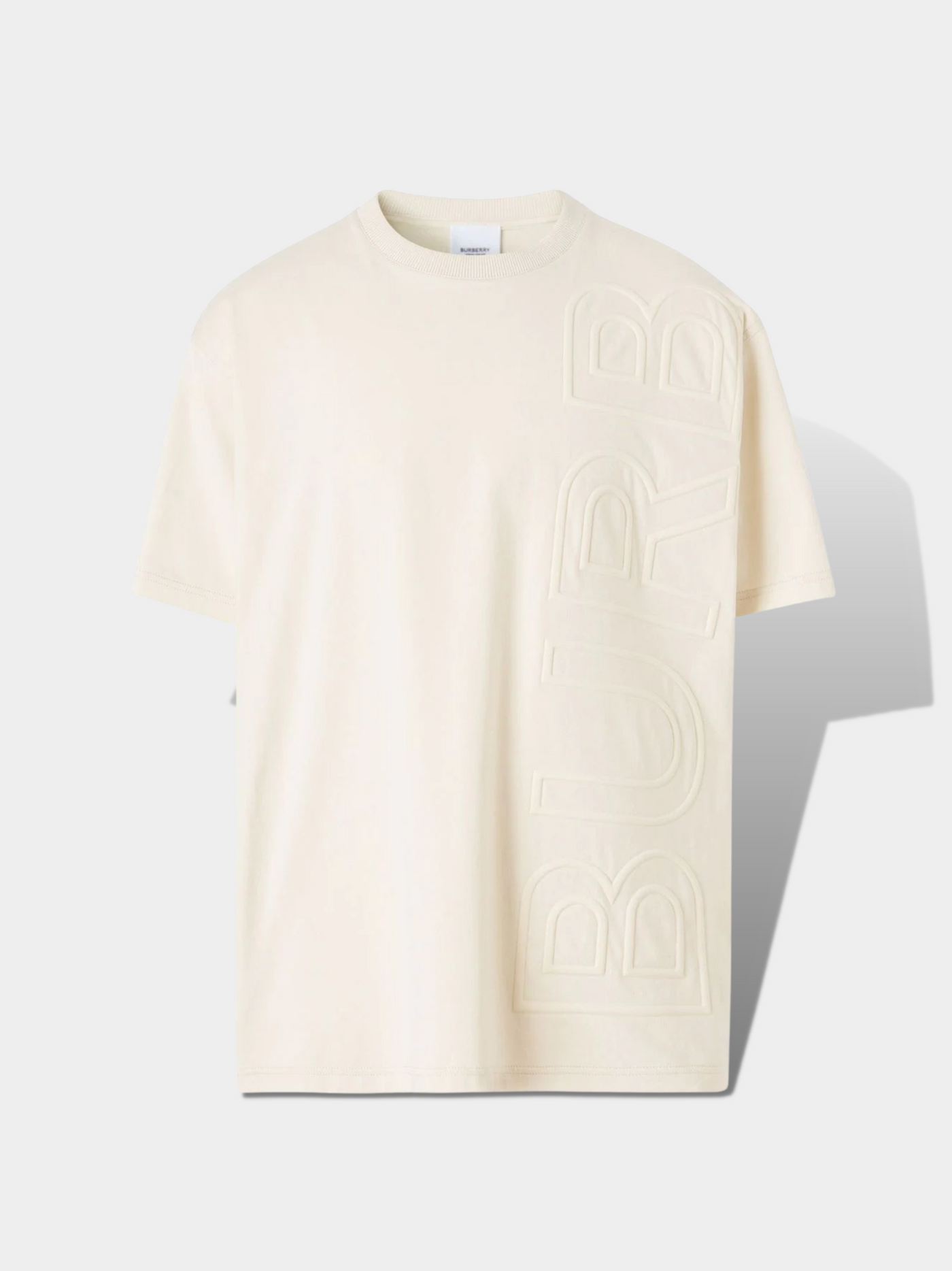 ברברי טי שירט צבע שמנת embroidered logo T-shirt