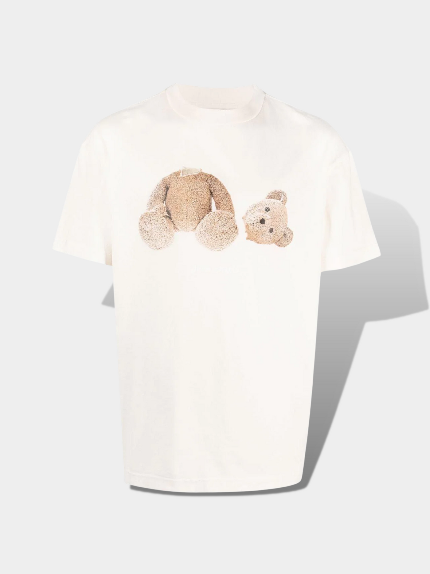 פאלם אנג'לס טי שירט צבע שמנת logo-print short-sleeve T-shirt