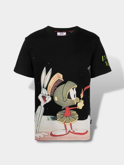 GCDS טי שירט צבע שחור Looney Tunes T-shirt with print