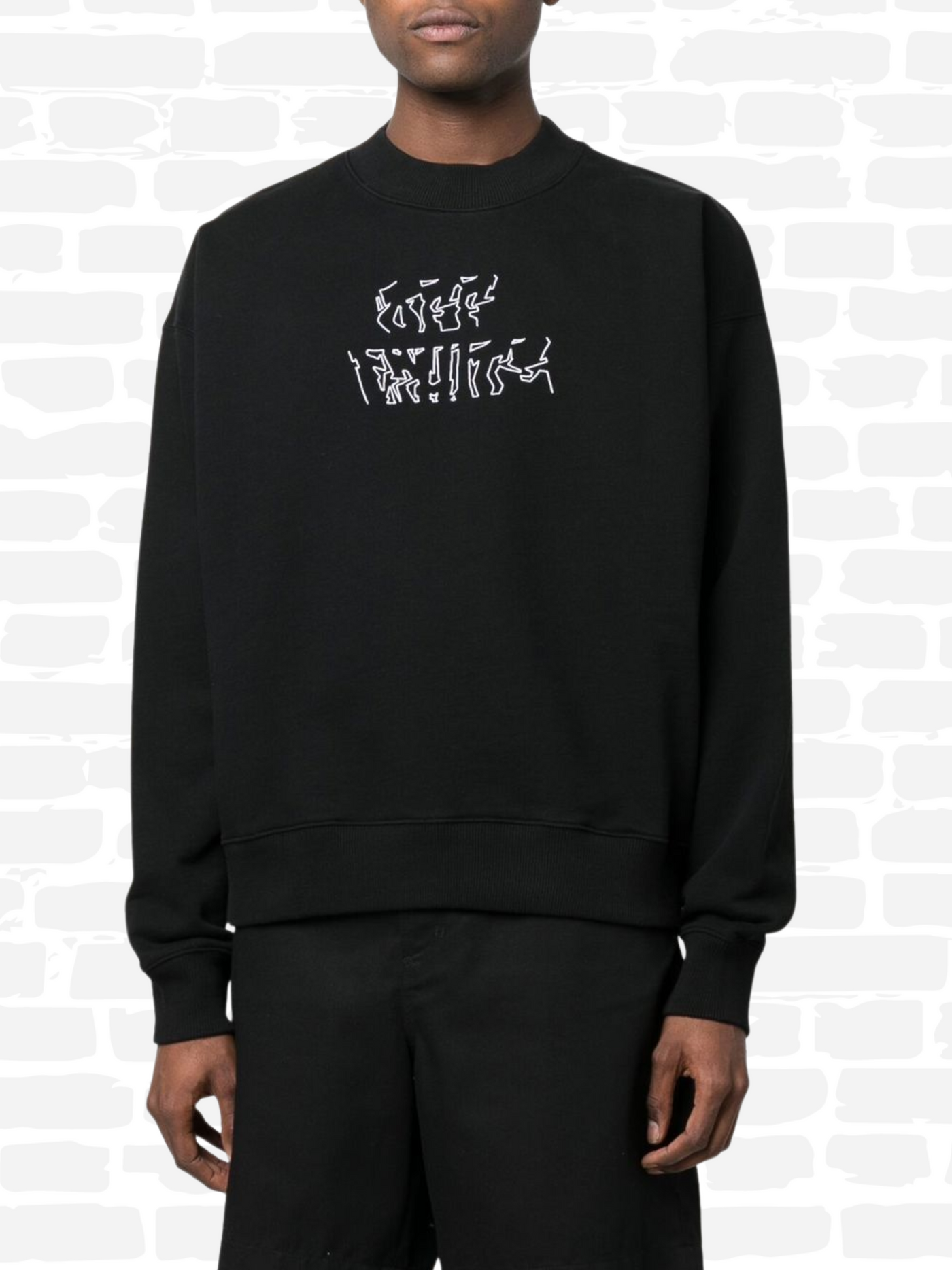 אוף וויט סווטשירט צבע שחור logo print hoodie