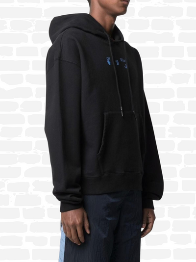 אוף וויט סווטשירט צבע שחור Liquid Mirko-print hoodie