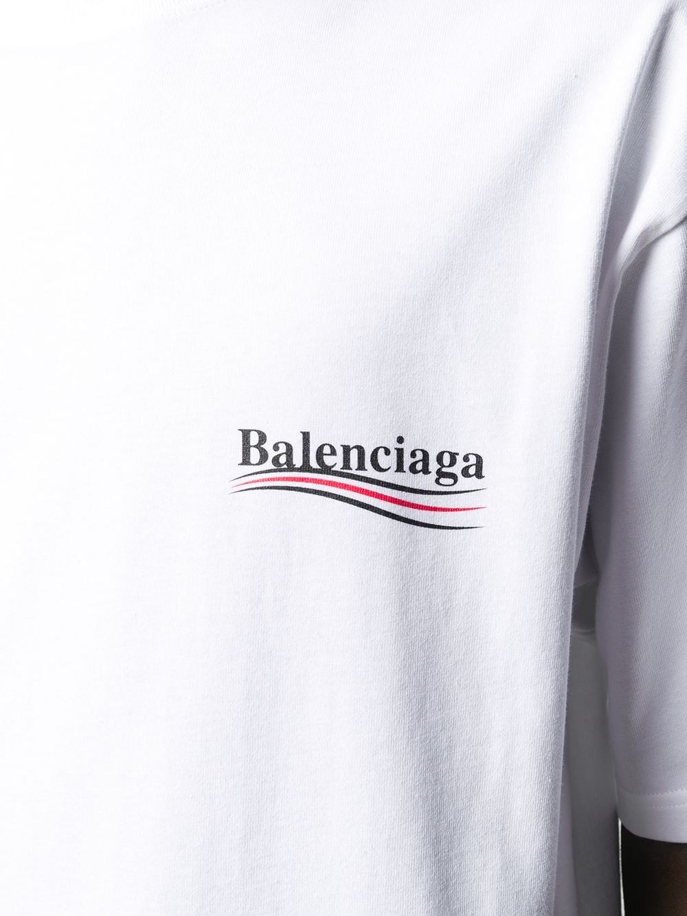 בלנסיאגה טי שירט צבע לבן embroidered logo T-shirt