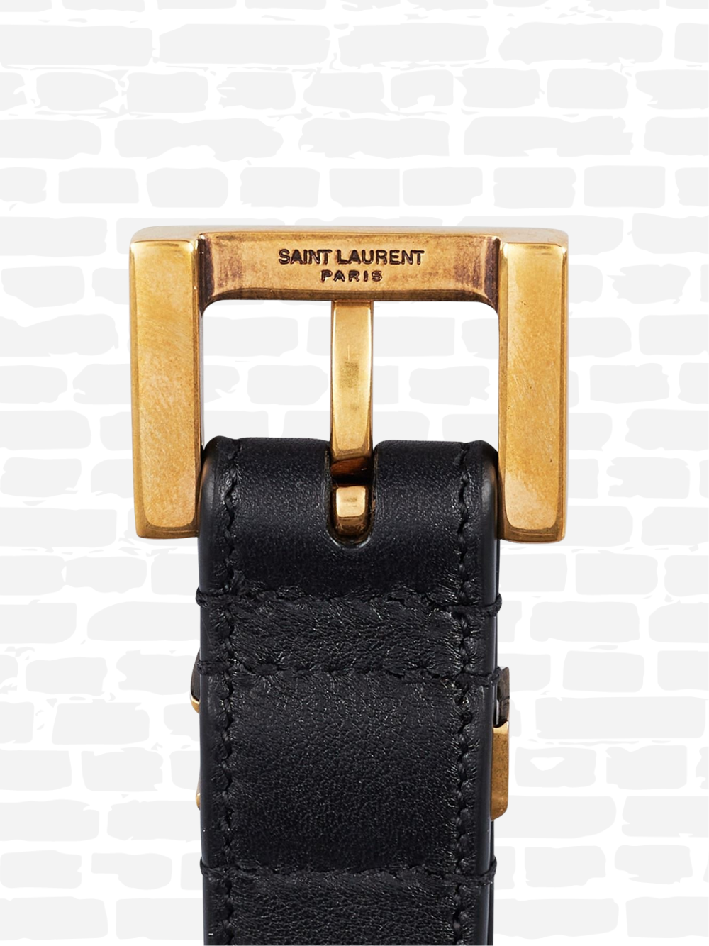 Ceinture en cuir noir LOGO SLIM BELT