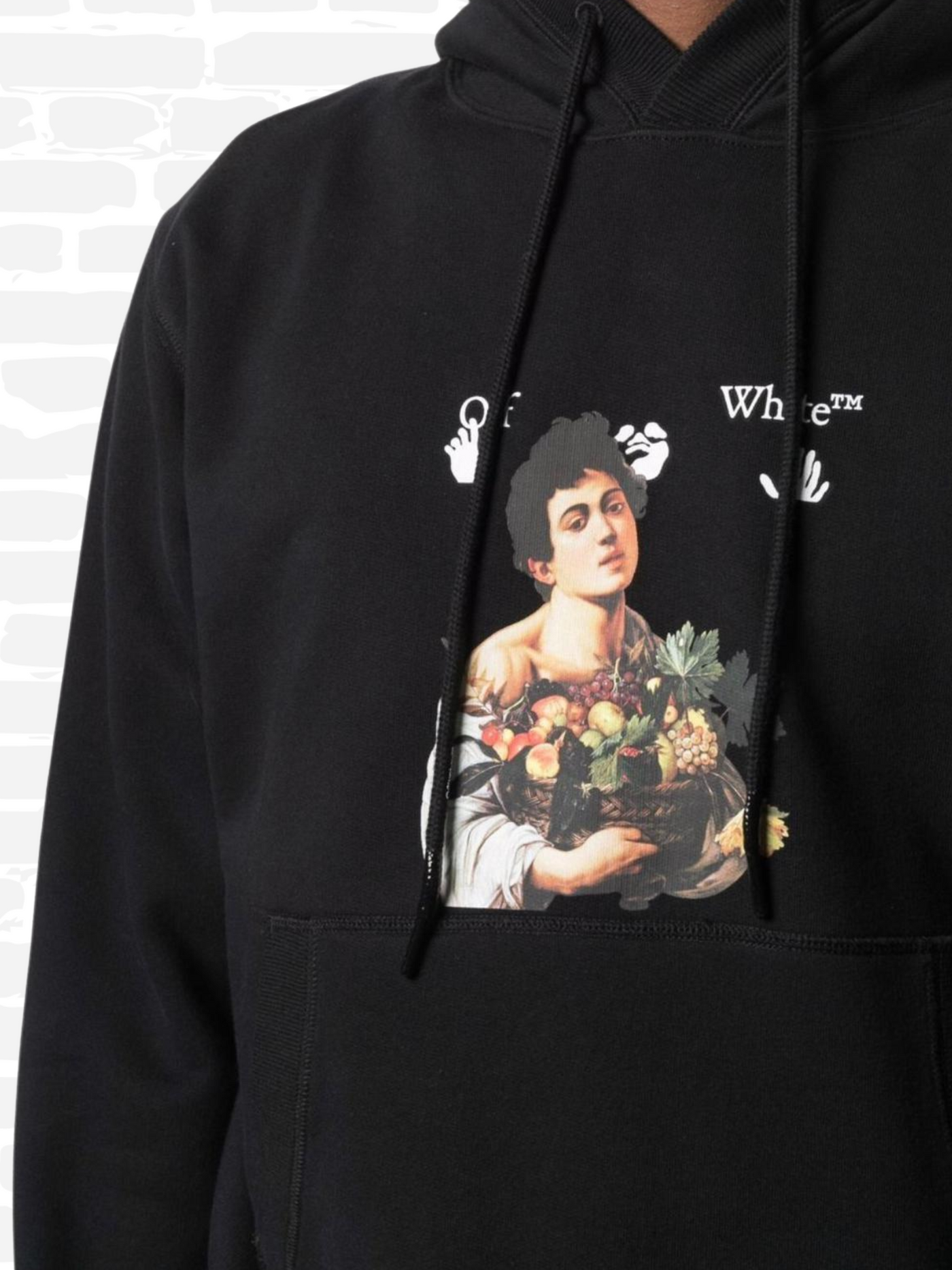 אוף וויט סווטשירט קפוצ'ון צבע שחור Caravaggio Boy hoodie