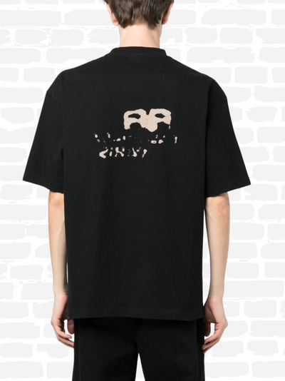 בלנסיאגה טי שירט צבע שחור logo print T-shirt