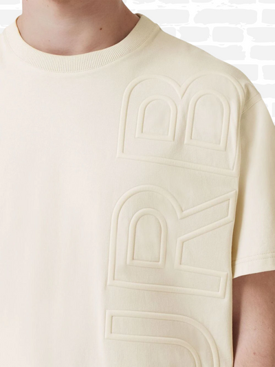 ברברי טי שירט צבע שמנת embroidered logo T-shirt
