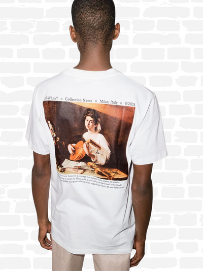 אוף וויט טי שירט  צבע לבן Caravaggio Painting cotton T-shirt