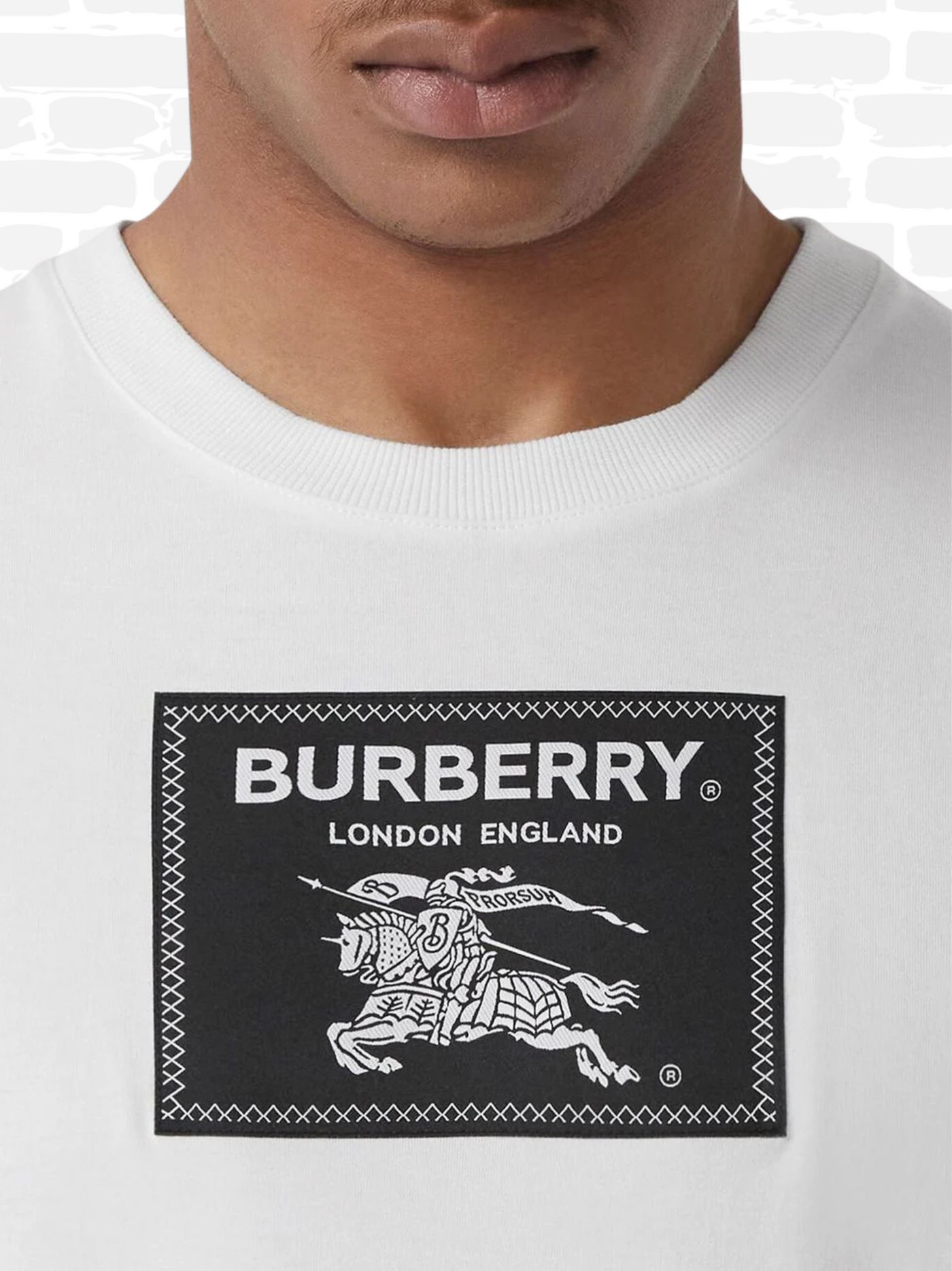 ברברי טי שירט צבע לבן logo embroidered T-shirt